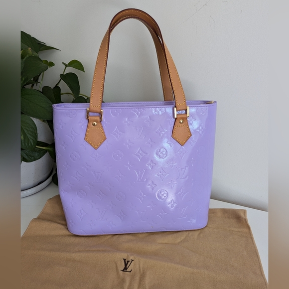 *Re-painted* lilac purple Louis Vuitton Houston vernis bag - Picture 7 of 15